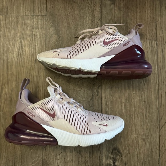 Nike Air Max 270 in Light Pink and Burgundy - Picture 1 of 3